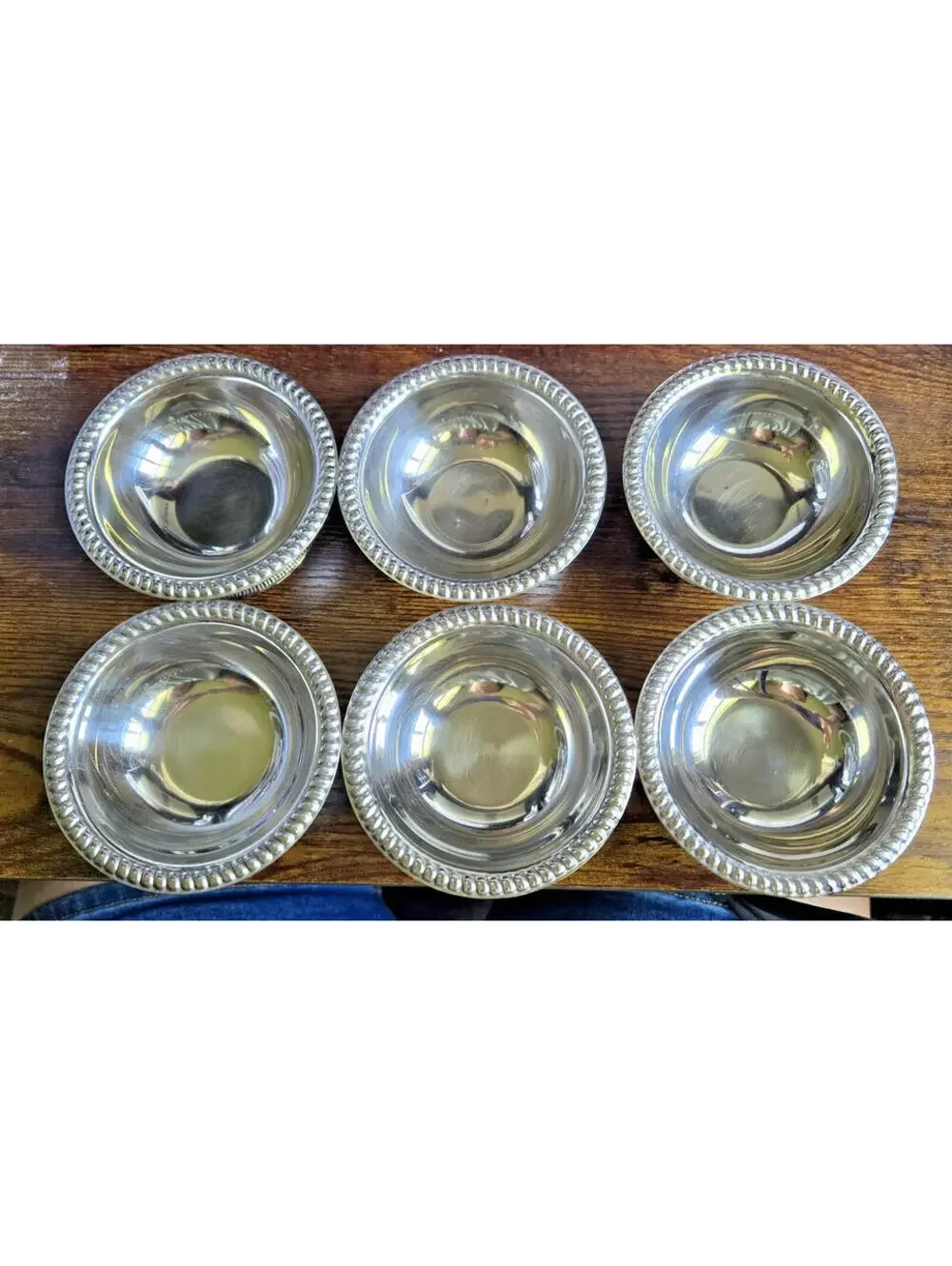 Vollrath 48003 3 1/2 oz Footed Sherbet Dish Stainless Steel Lot of 6 China